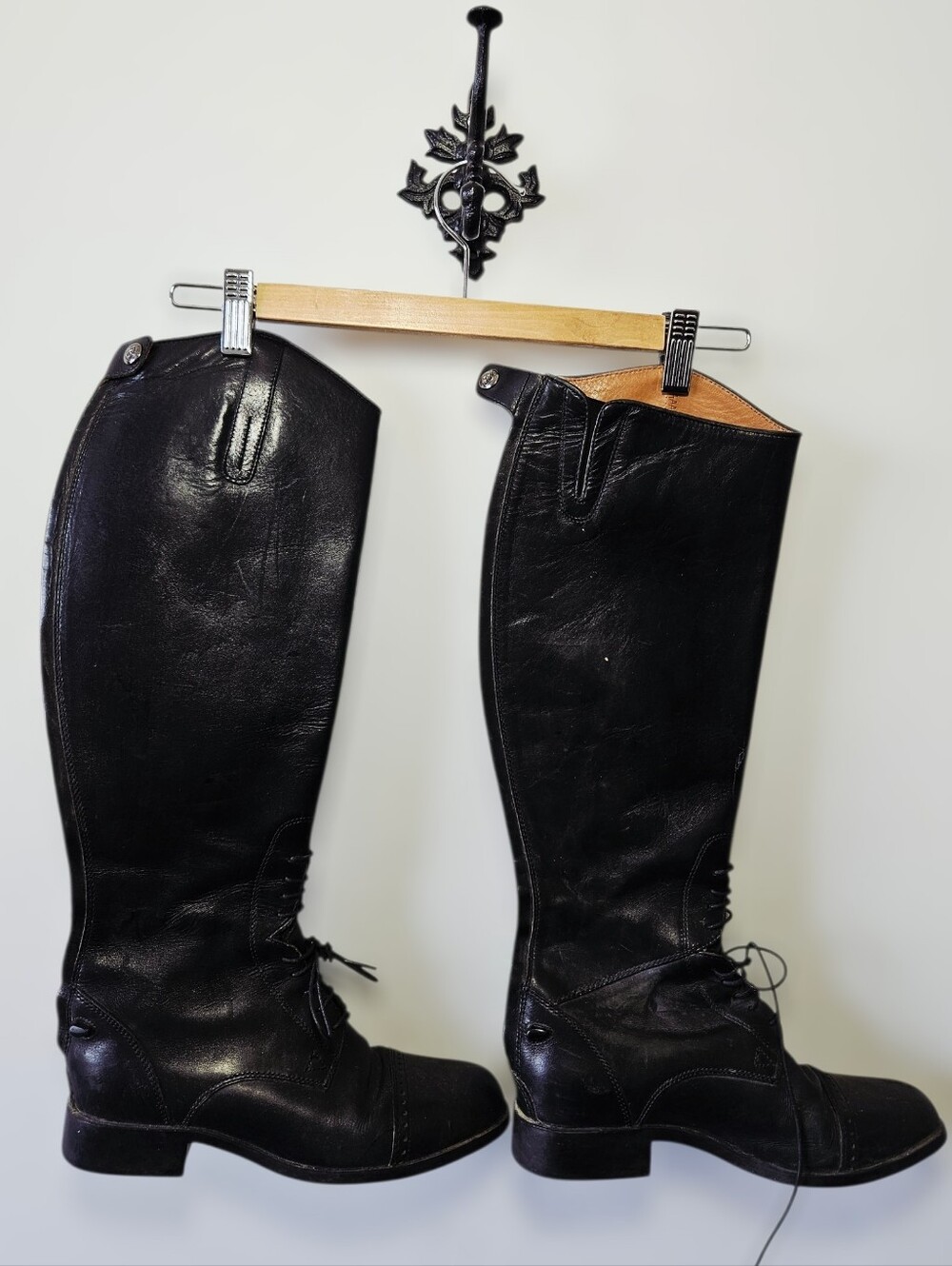 Ariat Knee High Leather Equestrian Boots Size 7 Black
